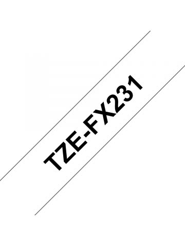 Brother TZE-FX231 DirectLabel black on white Laminat 12mm x 8m for Brother P-Touch TZ 3.5-18mm/6-12mm/6-18mm/6-24mm/6-36mm