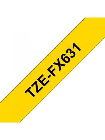 Brother TZE-FX631 DirectLabel black on yellow Laminat 12mm x 8m for Brother P-Touch TZ 3.5-12mm/18mm/6-18mm/6-24mm/6-36mm