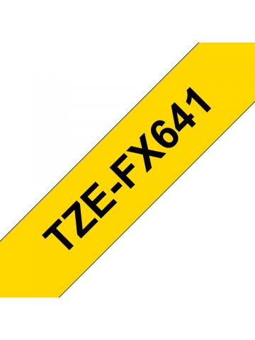 Brother TZE-FX641 DirectLabel black on yellow Laminat 18mm x 8m for Brother P-Touch TZ 3.5-18mm/36mm/6-18mm/6-24mm/6-36mm