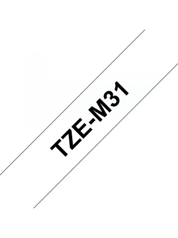 Brother TZE-M31 DirectLabel black on matt Transparent Laminat 12mm x 8m for Brother P-Touch TZ 3.5-18mm/6-12mm/6-18mm/6-24mm/6-36mm