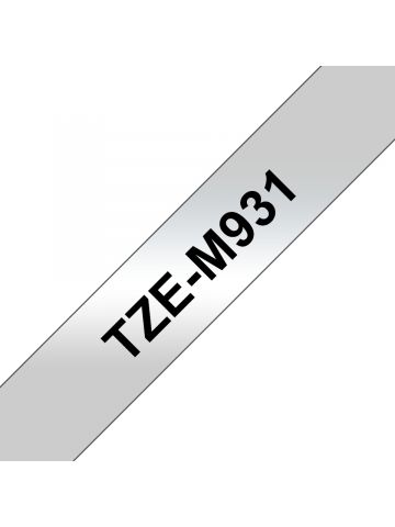 Brother TZE-M931 DirectLabel black on silver matt 12mm x 8m for Brother P-Touch TZ 3.5-18mm/6-12mm/6-18mm/6-24mm/6-36mm