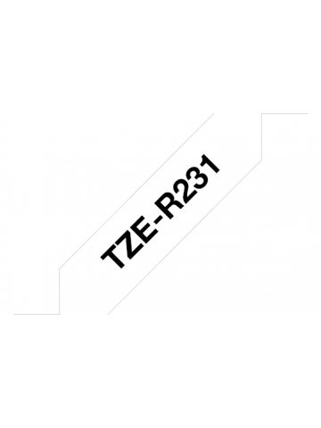 Brother TZE-R231 DirectLabel black on white non adhesive textil 12mm x 4m for Brother P-Touch TZ 3.5-18mm/6-12mm/6-18mm/6-24mm/6-36mm