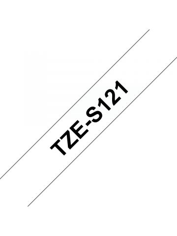 Brother TZE-S121 DirectLabel black on Transparent extra strong 9mm x 8m for Brother P-Touch TZ 3.5-18mm/6-12mm/6-18mm/6-24mm/6-36mm