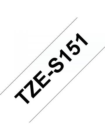 Brother TZE-S151 DirectLabel black on Transparent extra strong 24mm x 8m for Brother P-Touch TZ 3.5-24mm/HSE/36mm/6-24mm/6-36mm