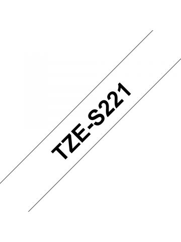 Brother TZE-S221 DirectLabel black on white extra strong Laminat 9mm x 8m for Brother P-Touch TZ 3.5-18mm/6-12mm/6-18mm/6-24mm/6-36mm