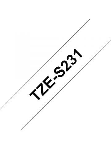 Brother TZE-S231 DirectLabel black on white extra strong Laminat 12mm 8m for Brother P-Touch TZ 3.5-18mm/6-12mm/6-18mm/6-24mm/6-36mm