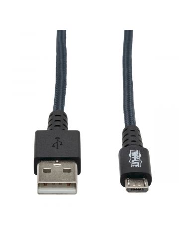 Tripp Lite U050-006-GY-MAX Heavy-Duty USB 2.0 USB-A to Micro-B Cable - M/M, UHMWPE and Aramid Fibers, Gray, 6 ft. (1.83 m)