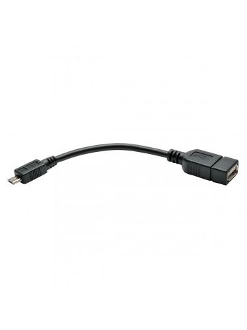 Tripp Lite Micro USB to USB OTG Host Adapter Cable, 5-Pin Micro USB B to USB A M/F, 15.24 cm