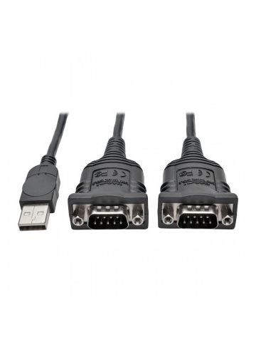 Tripp Lite 1.83 m 2-Port USB to DB9 Serial FTDI Adapter Cable with COM Retention (M/M)
