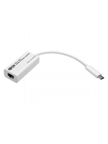 Tripp Lite USB 3.1 Gen 1 USB Type-C (USB-C) to Gigabit Ethernet NIC Network Adapter, 10/100/1000 Mbps, White