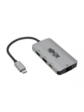 Tripp Lite U444-06N-H4GUSC USB-C Multiport Adapter - 4K HDMI, USB-A, GbE, 100W PD Charging, HDCP, Gray