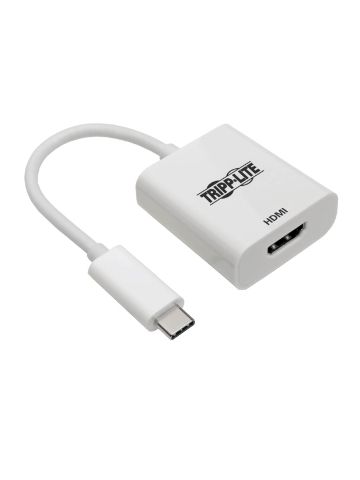 Tripp Lite USB-C (Type-C) to HDMI 4K Adapter, USB 3.1, Gen 1, Thunderbolt 3, 4K  60 Hz, M/F, White