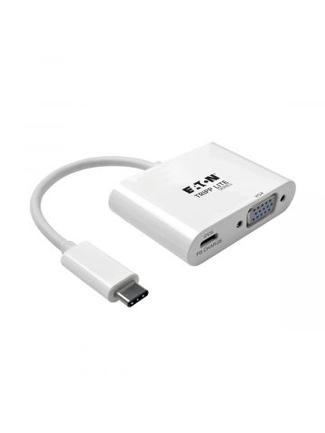 Tripp Lite U444-06N-V-C USB-C to VGA Adapter with PD Charging, White