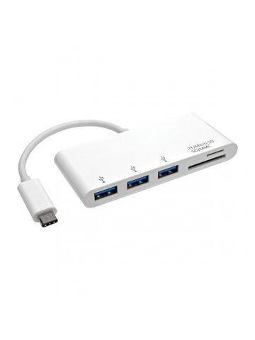 Tripp Lite 3-Port USB 3.1 Gen 1 Portable Hub, USB-C to (x3) USB-A, Micro SD & SD/MMC Reader