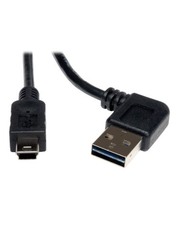 Tripp Lite Universal Reversible USB 2.0 Hi-Speed Cable (Reversible Right/Left Angle A to 5Pin Mini-B M/M), 6-ft.