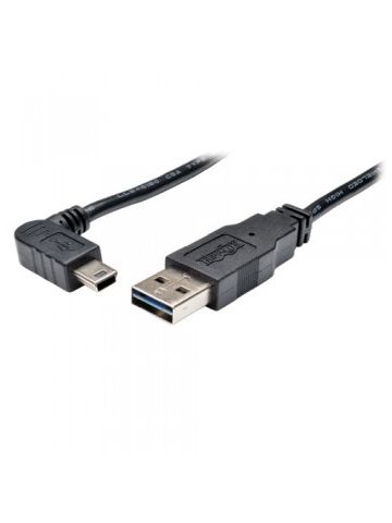Tripp Lite Universal Reversible USB 2.0 Hi-Speed Cable (Reversible A to Right-Angle 5Pin Mini B M/M), 6-ft.