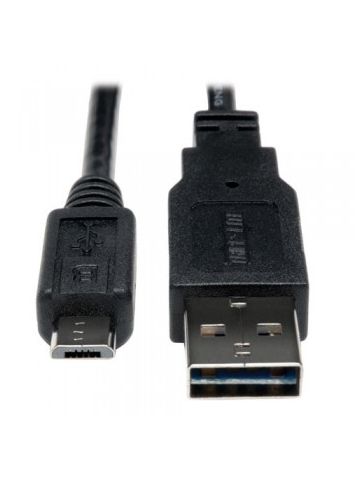 Tripp Lite Universal Reversible USB 2.0 Hi-Speed Cable (Reversible A to 5Pin Micro B M/M), 3-ft.