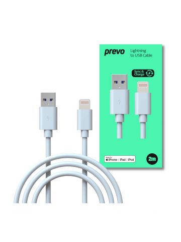 PREVO USB-LIGHTNING-2M lightning cable White