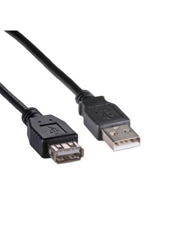 Cablenet 1m USB 2.0 Type A Male - Type A Female Black PVC Extension Cable