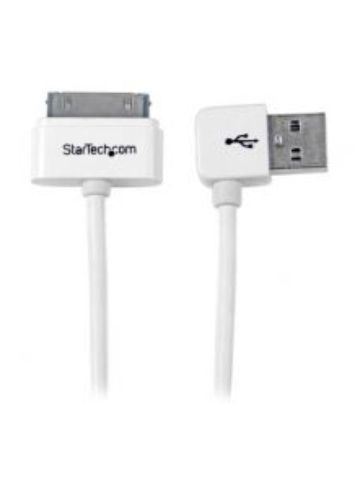 StarTech.com 1m (3 ft) Apple 30-pin Dock Connector to Left Angle USB Cable for iPhone / iPod / iPad with Stepped Connector