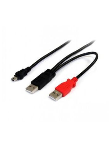 StarTech.com 1 ft USB Y Cable for External Hard Drive - USB A to mini B