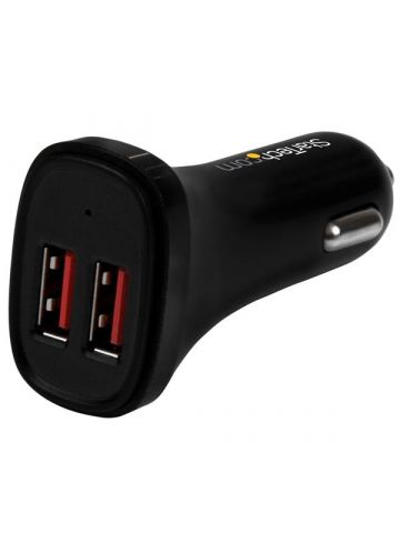 StarTech.com Dual-Port USB Car Charger - 24W/4.8A - Black