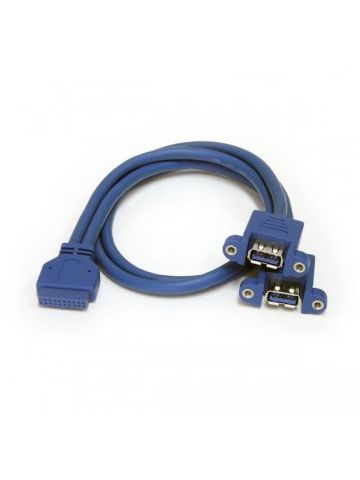 StarTech.com 2 Port Panel Mount USB 3.0 Cable - USB A to Motherboard Header Cable F/F