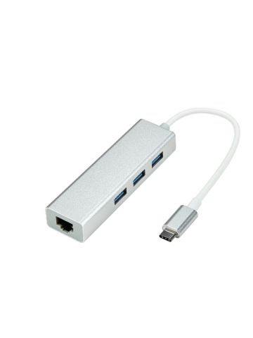 ProXtend USB-C 3-port USB-A + Ethernet MultiHub, Silver