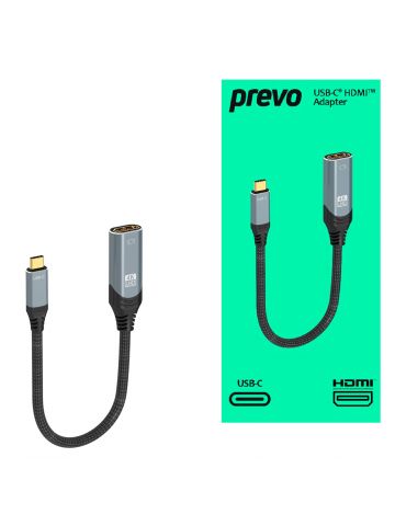PREVO USBC-HDMI-ADA video cable adapter 0.2 m USB Type-C HDMI Type A (Standard) Black, Silver