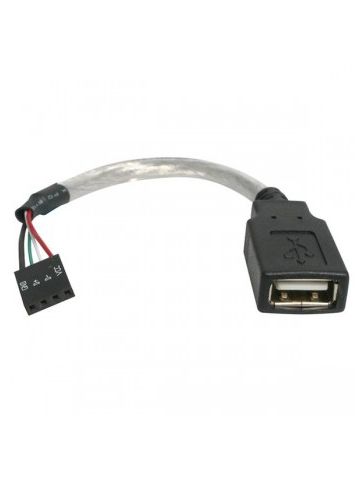 StarTech.com 6in USB 2.0 Cable - USB A Female to USB Motherboard 4 Pin Header F/F