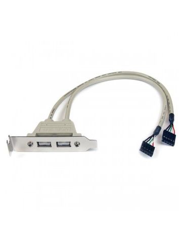 StarTech.com 2 Port USB A Female Low Profile Slot Plate Adapter