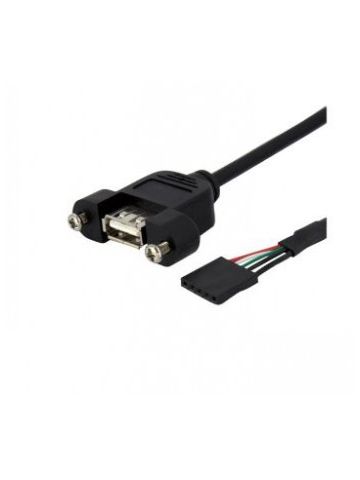 StarTech.com 1 ft Panel Mount USB Cable - USB A to Motherboard Header Cable F/F