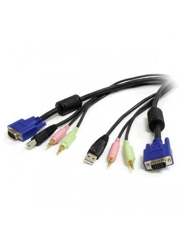 StarTech.com 10 ft 4-in-1 USB VGA KVM Cable with Audio and Microphone