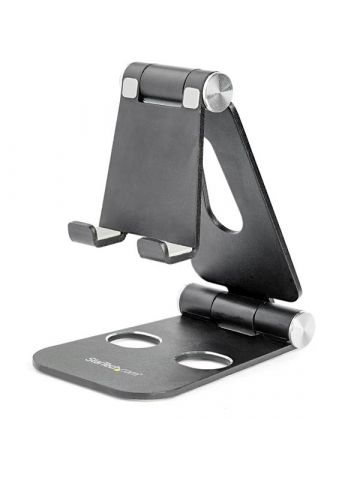 StarTech.com Phone and Tablet Stand - Foldable Universal Mobile Device Holder for Smartphones & Tablets - Adjustable Multi-Angle Ergonomic Cell Phone Stand for Desk - Portable - Black