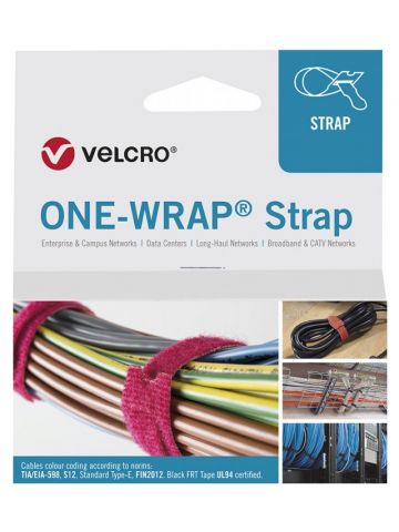 Velcro ONE-WRAP cable tie Releasable cable tie Polypropylene (PP), Velcro White 25 pc(s)