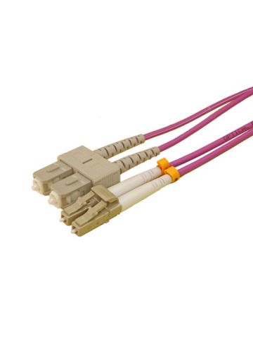 Cablenet 1.5m OM3 50/125 LC-SC Duplex Violet LSOH Fibre Patch Lead