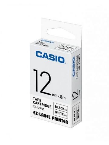 Casio XR-12WE1 Ribbon black on white 12mm x 8m for Casio Labelprinter 6-12mm/18mm/24mm