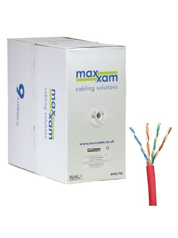 Cablenet Cat6 Red U/UTP LSOH 23AWG Solid CPR Dca Cable 305m Reelex Box