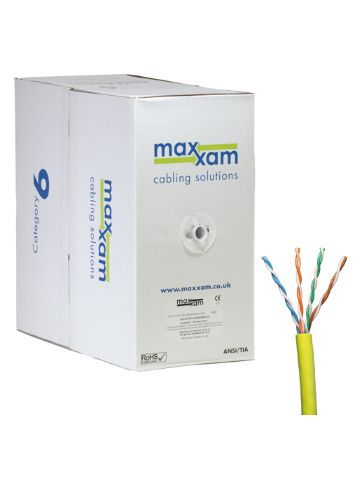 Cablenet Cat6 Yellow U/UTP LSOH 23AWG Solid CPR Dca Cable 305m Reelex Box