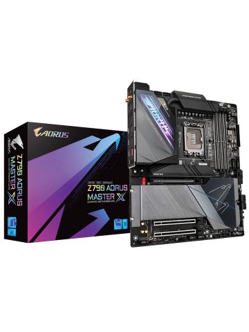 Gigabyte Z790 AORUS MASTER X Motherboard- Supports Intel 13th Gen CPUs, 20+1+2 phases VRM, up to 8266MHz DDR5 (OC), 1x PCIe 5.0 + 4x PCIe 4.0 M2, 10GbE LAN, Wi-Fi 7, USB 3.2 Gen 2x2