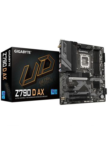 Gigabyte Z790 D AX Motherboard - Supports Intel Core 14th Gen CPUs, 12+1+1 Phases Digital VRM, up to 7600MHz DDR5 (OC), 3xPCIe 4.0 M.2, Wi-Fi 6E, 2.5GbE LAN, USB 3.2 Gen 2