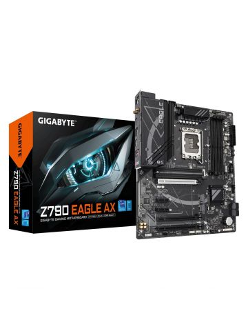 Gigabyte Z790 EAGLE AX Motherboard - Supports Intel Core 14th Gen CPUs, 12+1+?Phases Digital VRM, up to 7600MHz DDR5 (OC), 3xPCIe 4.0 M.2, Wi-Fi 6E, 2.5GbE LAN, USB 3.2 Gen 2