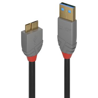 Lindy 0,5m USB 3.2 Type A to Micro-B Cable, Anthra Line