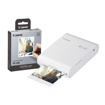 Canon Selphy Square QX10 Wireless Photo Printer including 20 Shots - White
