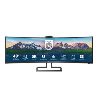 PHILIPS Brilliance P-line 499P9H Quad HD 49â€ Curved LCD Monitor - Black