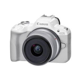Canon EOS R50 APS-C Mirrorless Camera inc RF-S 18-45mm Lens - White