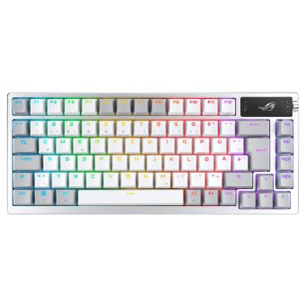 ASUS ROG AZOTH Compact 75% Mechanical RGB Gaming Keyboard, Wireless/Btooth/USB, Hot-Swap ROG NX Snow Switches, OLED Display, Control Knob, Mac Support