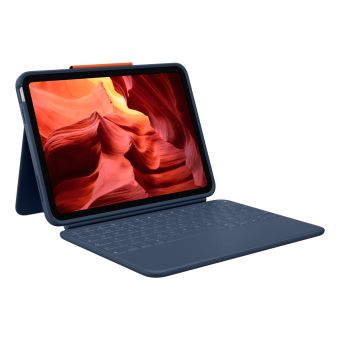 Logitech Rugged Combo 4 - Keyboard and folio case - Apple Smart connector - classic blue - for Apple