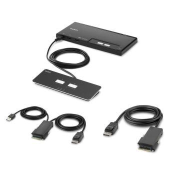 Belkin 2-Port Single Head DP Modular Secure KVM Switch PP4.0 W/ Remote - F1DN102MOD-PP-4