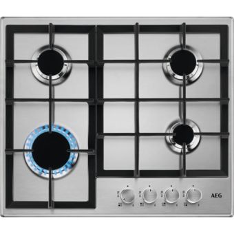 AEG HGB64200SM Black, Stainless steel Built-in 59 cm Gas 4 zone(s)